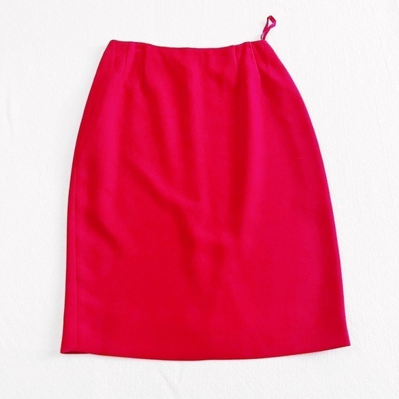 Emanuel Ungaro Fully Lined Pencil Skirt Red SZ4 - Picture 4 of 6